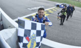 Three in a row! Look as Larson celebrates storybook Kansas win