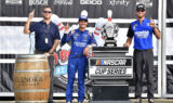 Check out Larson's momentous Watkins Glen celebration!