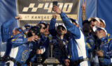 Check out the highlights as Chase Elliott roars back to score a NASCAR Round of 12 win at Kansas Speedway | Images